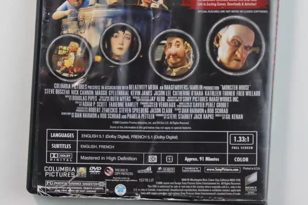 Monster House DVD 2006 PG Widescreen Columbia Pictures Pre-Owned - Damaged Case
