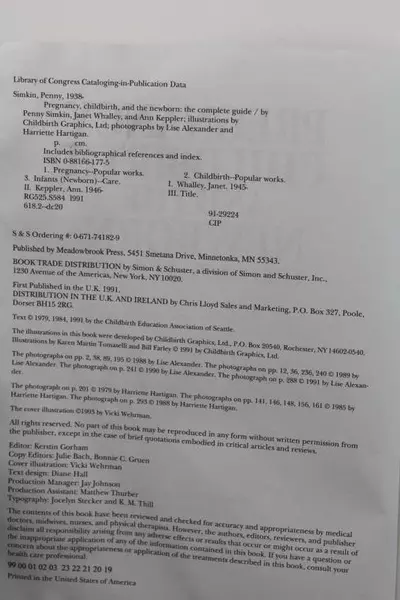 Pregnancy, Childbirth & Newborn Book by Meadowbrook Press, 1991 Edition