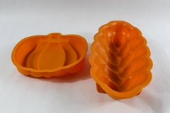 Lot of 2 Fall Silicone Molds - Pumpkin & Wheat Sprig Halloween Baking Tools