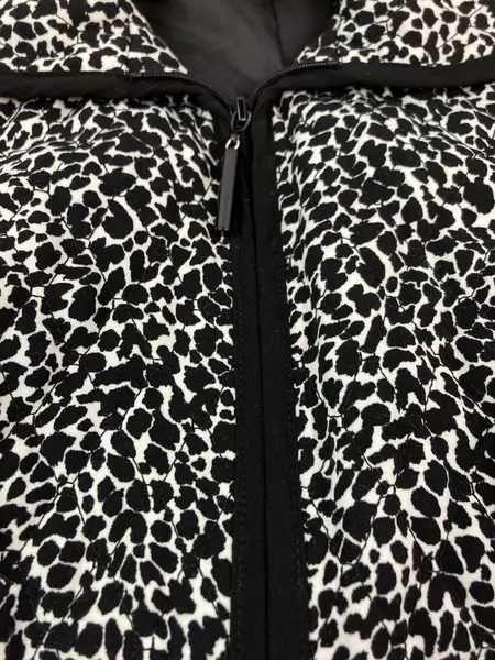 RQT Petite Women's Jacket PL Black White Animal Print Full Zip Good Condition