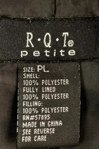 RQT Petite Women's Jacket PL Black White Animal Print Full Zip Good Condition