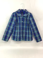 RQT Women's XL Purple Striped Argyle Quilted Button-Up Jacket - Pre-Owned