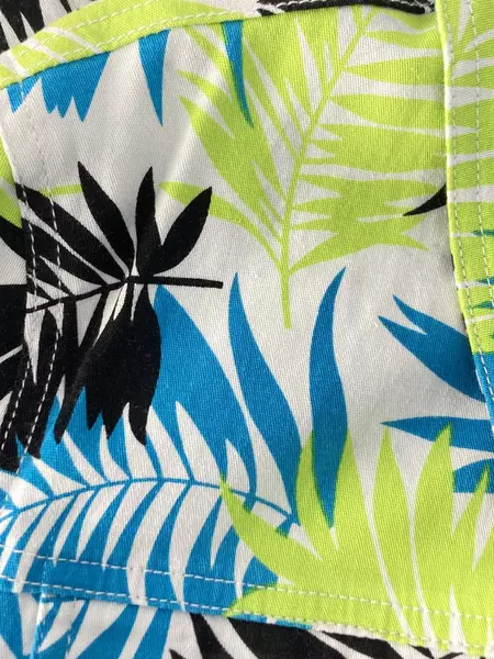 Metro Blues Women's 16T Denim Blazer Jacket Tropical Leaves Button Up