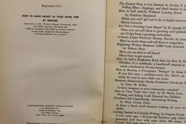 How to Make Money in Your Spare Time by Writing Writer's Digest Guide 1973