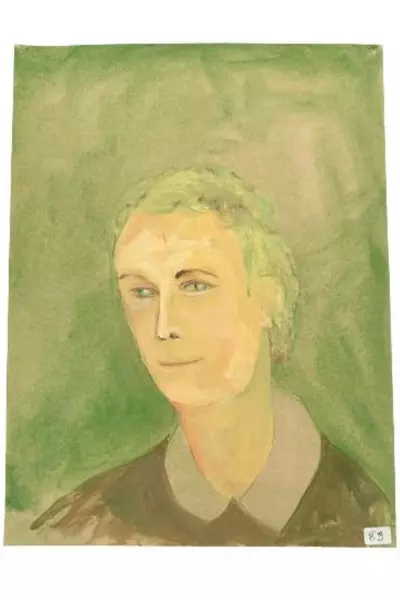 Hand Painted Art Judge Shades of Green July 2013 Portrait Handmade Artist  