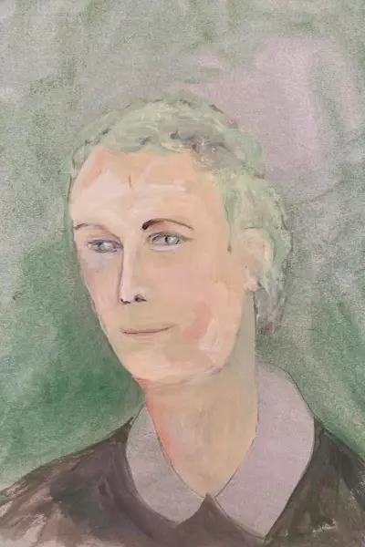 Hand Painted Art Judge Shades of Green July 2013 Portrait Handmade Artist  