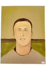 Hand Painted Art Coach Shades of Green and Yellow July 2013 Portrait Handmade 