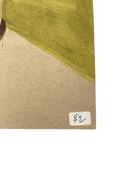 Hand Painted Art Coach Shades of Green and Yellow July 2013 Portrait Handmade 