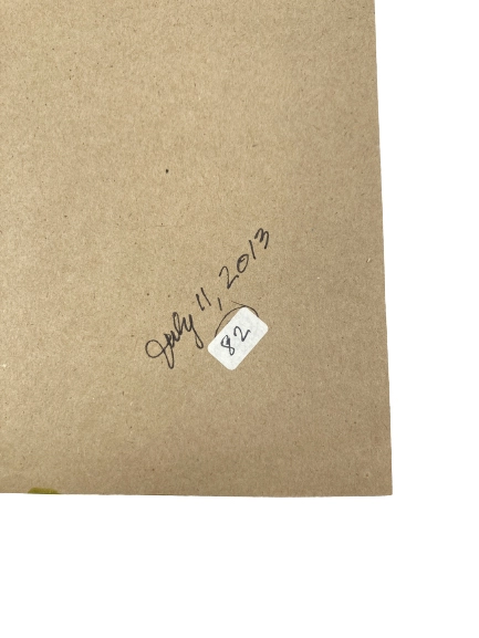 Hand Painted Art Coach Shades of Green and Yellow July 2013 Portrait Handmade 