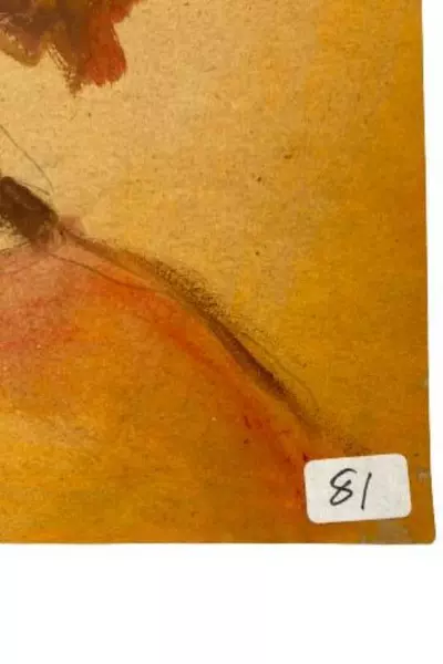 Hand Painted Art Lady Shades of Orange July 2013 Portrait Artist Handmade 