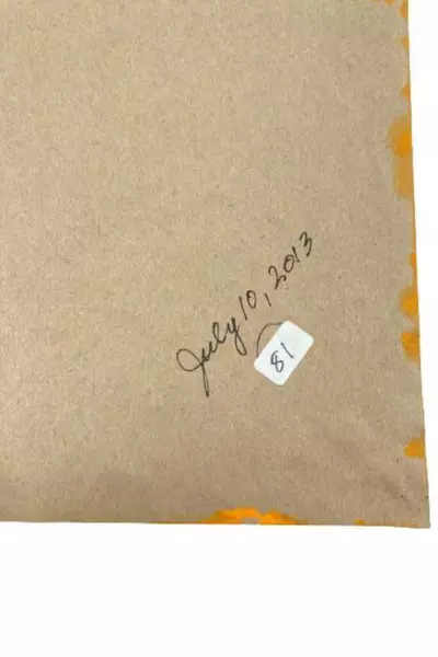 Hand Painted Art Lady Shades of Orange July 2013 Portrait Artist Handmade 