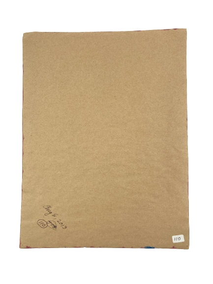 Hand Painted Watercolor Portrait Blue Burgundy July 2013 Pre-Owned Art