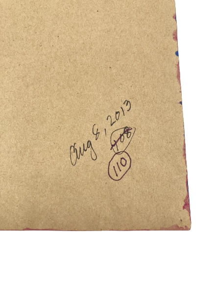 Hand Painted Watercolor Portrait Blue Burgundy July 2013 Pre-Owned Art