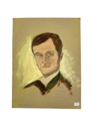 Hand Painted Watercolor Portrait July 2013 12x9" Pre-Owned Art