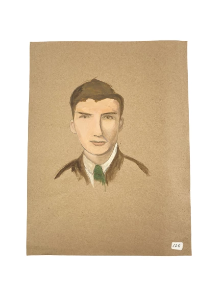 Hand-Painted Watercolor Portrait Art August 2013 Pre-Owned 12x9"