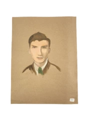 Hand-Painted Watercolor Portrait Art August 2013 Pre-Owned 12x9"