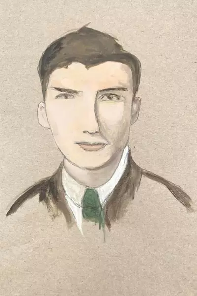 Hand-Painted Watercolor Portrait Art August 2013 Pre-Owned 12x9"