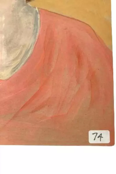 Hand Painted Art Lady Shades of Tan and Coral July 2013 Portrait Handmade 