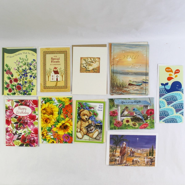 Lot of 10 Greeting Cards Birthday Christmas Thank You & More