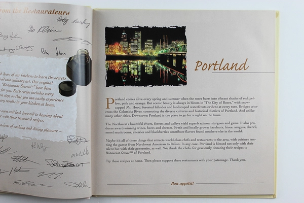 Restaurant Secrets of Portland & Other Great Places 1998 HC Signed Book