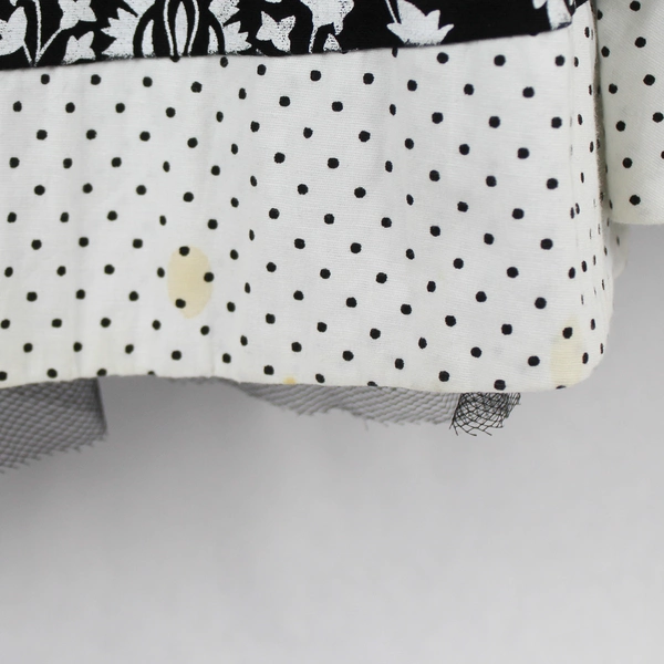 Ruby Rox Women's Size 9 Strapless Dress Black White Damask Polka Dots