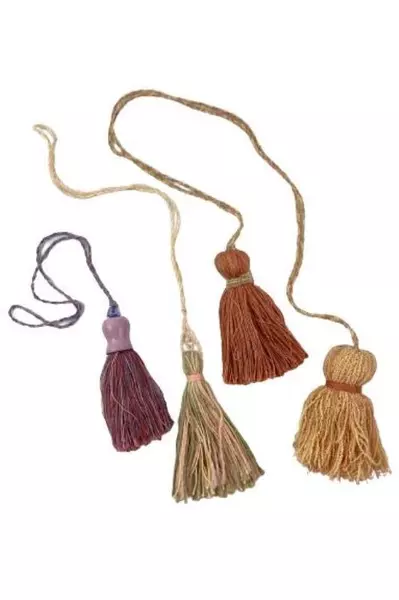 Lot of 4 Mary Rash Handmade Tassels - Pink Tan Purple Oregon Crafts
