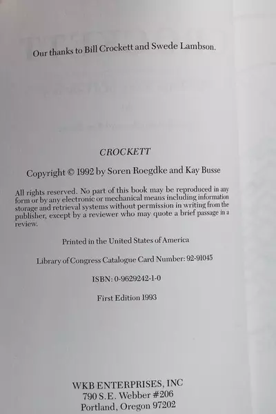 Crockett The True Story of a Cowboy by Soren Roegdke & Kay Busse 1992