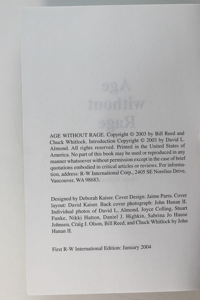 Age Without Rage by Bill Reed & Chuck Whitlock 2003 Book in Good Condition