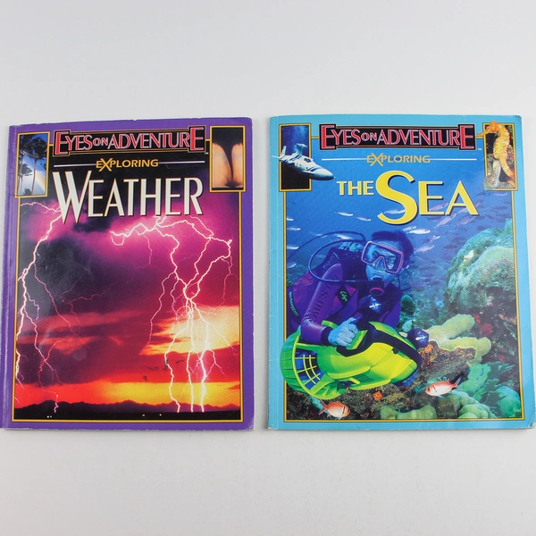 Lot of 2 Kidsbooks Eyes On Adventure Exploring Sea & Weather Pre-owned