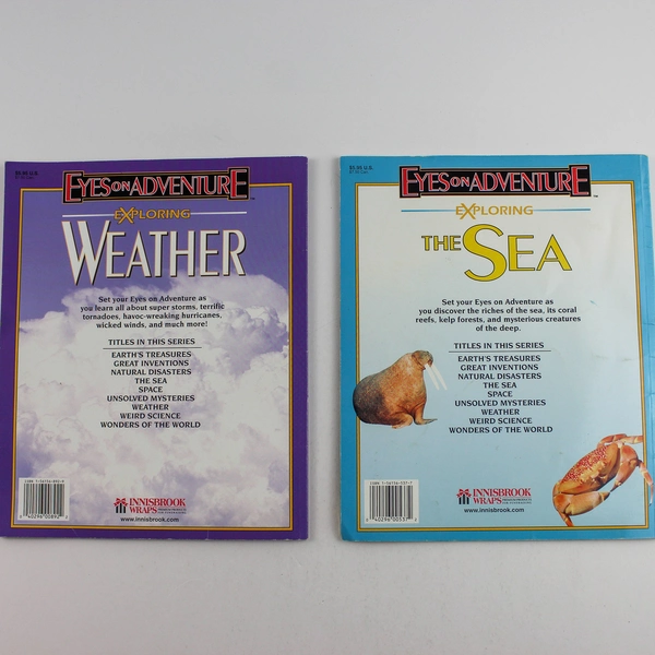 Lot of 2 Kidsbooks Eyes On Adventure Exploring Sea & Weather Pre-owned