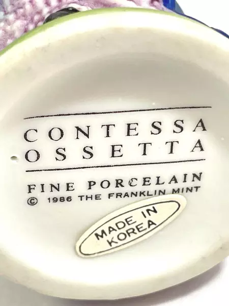 1986 Franklin Mint Contessa Ossetta Bear Porcelain Figurine - Good Condition