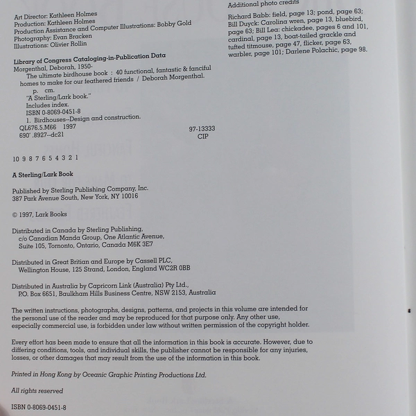 The Ultimate Birdhouse Book by Deborah Morgenthal 1997 Paperback, Good Condition