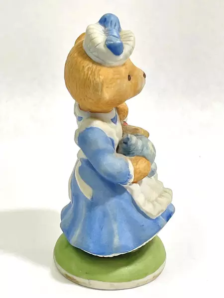 1986 Franklin Mint Francine Bear Porcelain Figurine Blue Dress Collectible