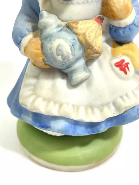 1986 Franklin Mint Francine Bear Porcelain Figurine Blue Dress Collectible