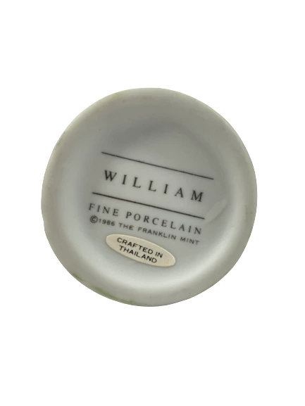 1986 Franklin Mint "William" Porcelain Bear Figurine Collectible Decor