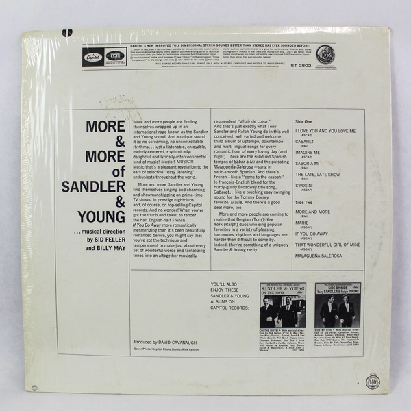 More And More Of Tony Sandler And Ralph Young Vinyl Record 12 Inch 1967 Capitol