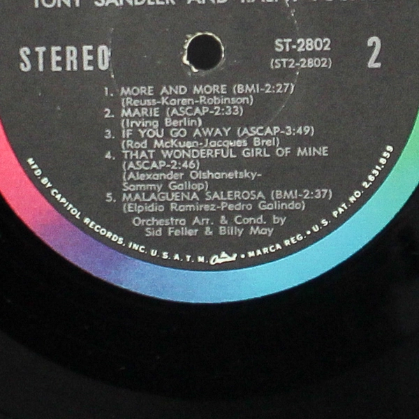 More And More Of Tony Sandler And Ralph Young Vinyl Record 12 Inch 1967 Capitol