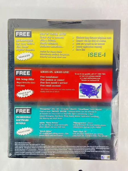 Vtg Ariston iSee-1 USB Color Digital Camera for Windows 98 & Mac OS 8.6 Sealed