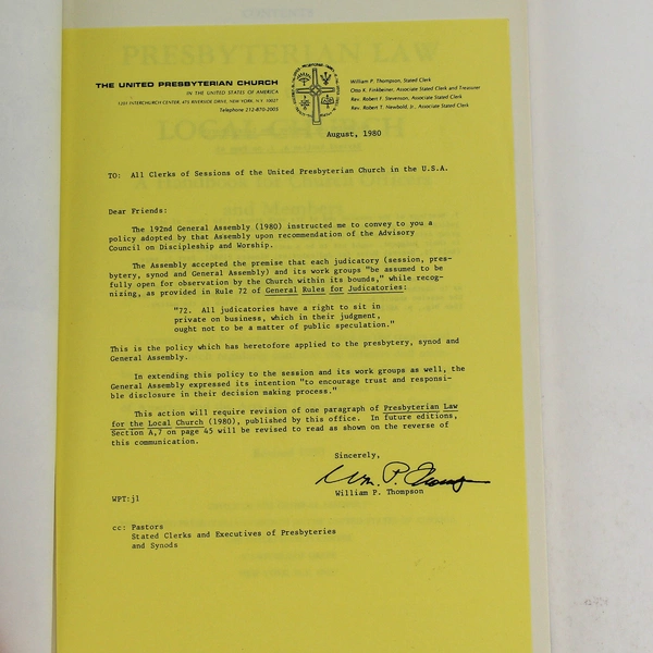Presbyterian Law for the Local Church Book 1980 - Eugene Carson Blake Edition