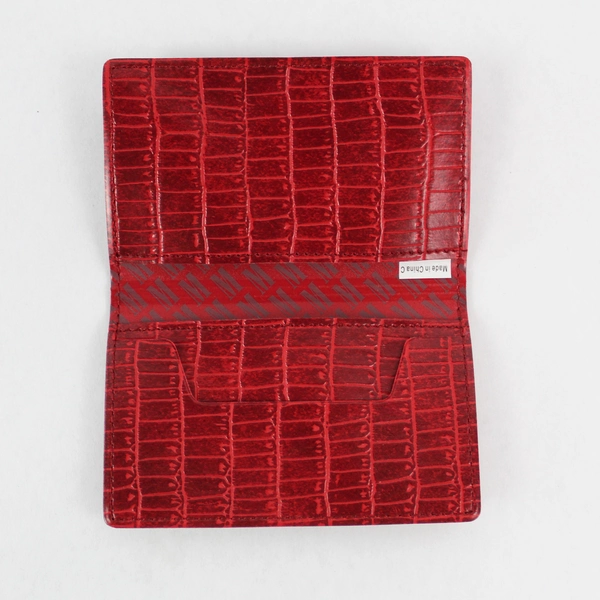 Vintage Red Faux Leather Notebook Card Holder & Keychain Set - Collectible