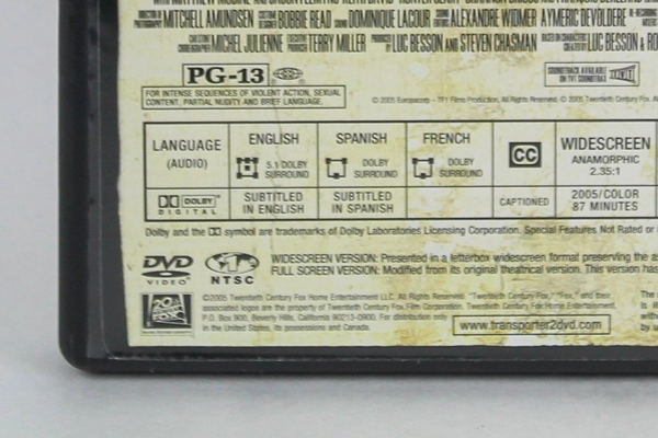 Transporter 2 DVD Jason Statham 2005 PG-13 Very Good Condition As-Is