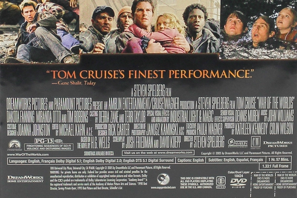 War of the Worlds DVD - Tom Cruise, Dakota Fanning, Spielberg - Pre-Owned