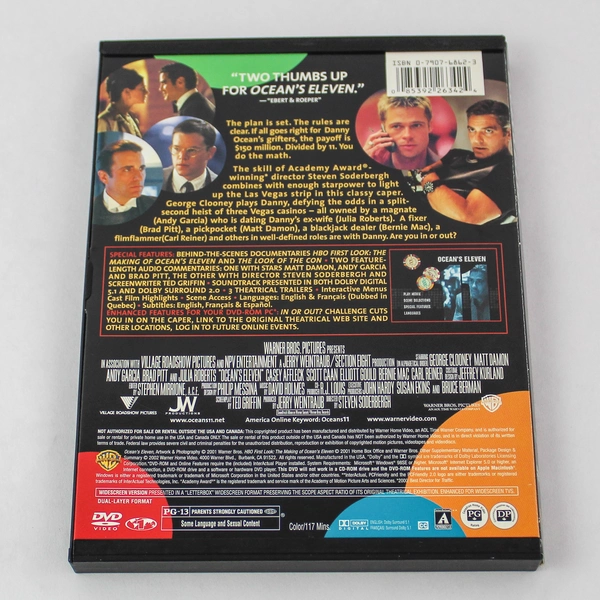 Ocean's Eleven DVD Widescreen 2001 George Clooney Matt Damon Pre-Owned