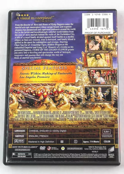 Curse Of The Golden Flower DVD - Chow Yun Fat, Gong Li - Good Condition