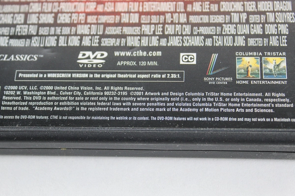 Crouching Tiger Hidden Dragon DVD 2000 Pre-Owned Action Romance Classic