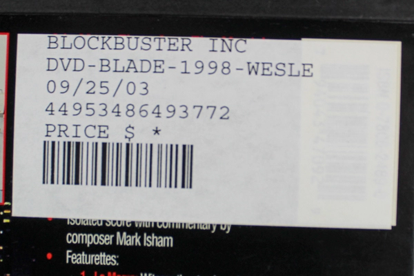 DVD Blade 1998 Wesley Snipes Horror Action Pre-Owned - Collector's Item