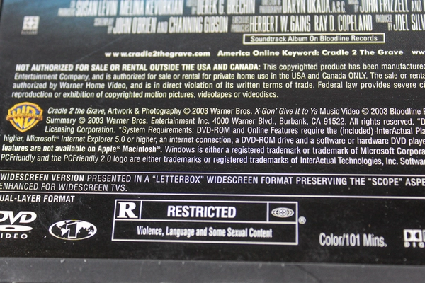 Cradle 2 The Grave DVD Jet Li DMX Warner Bros Action Movie Pre-Owned