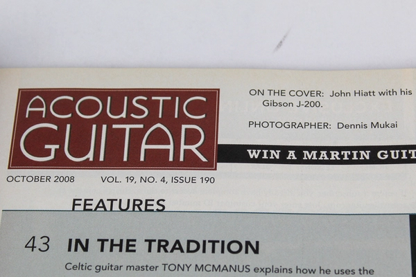 Acoustic Guitar Magazine John Hiatt 2008 CF Martin and Co Vol 19 No 4 Issue 190 
