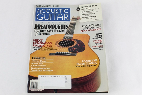 Acoustic Guitar Magazine Sept 2008 Vol 19 No 3 Dreadnoughts Issue 189