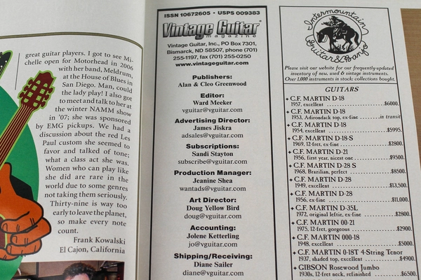 Lot of 3 Vintage Guitar Magazines Sept-Nov 2008 Alan & Cleo Greenwood